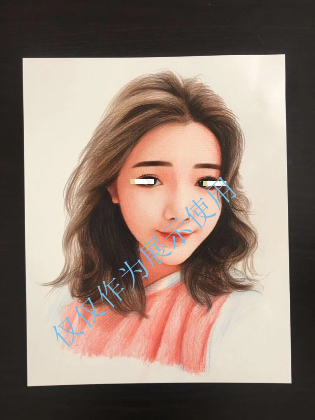 彩铅-8寸包框包邮(实物类)：私人订制绘画漫画图片送同学朋友情侣家人最好节日礼物